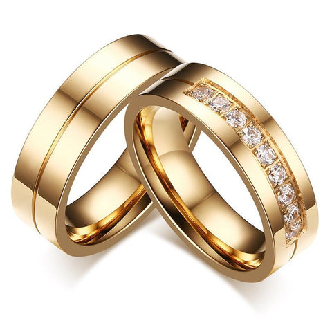1 Pair of Gold Colour Fashion Rings for Men/Women