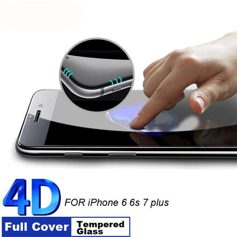 9H Hardness 4D Curved Edge Full Cover Tempered Glass for iphone