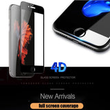 9H Hardness 4D Curved Edge Full Cover Tempered Glass for iphone