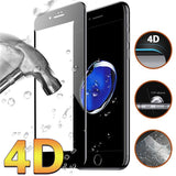 9H Hardness 4D Curved Edge Full Cover Tempered Glass for iphone