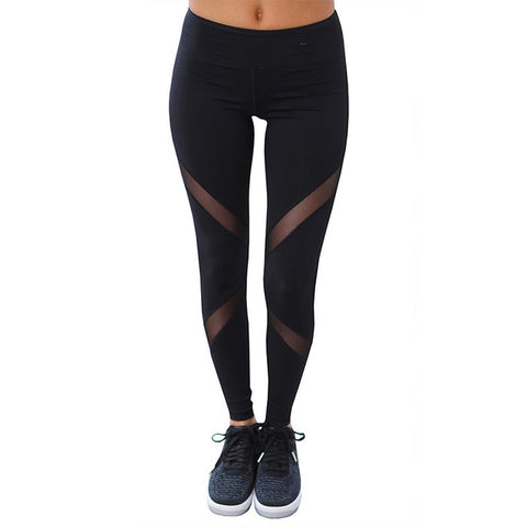 Gothic Insert Mesh Design Fitness Leggings